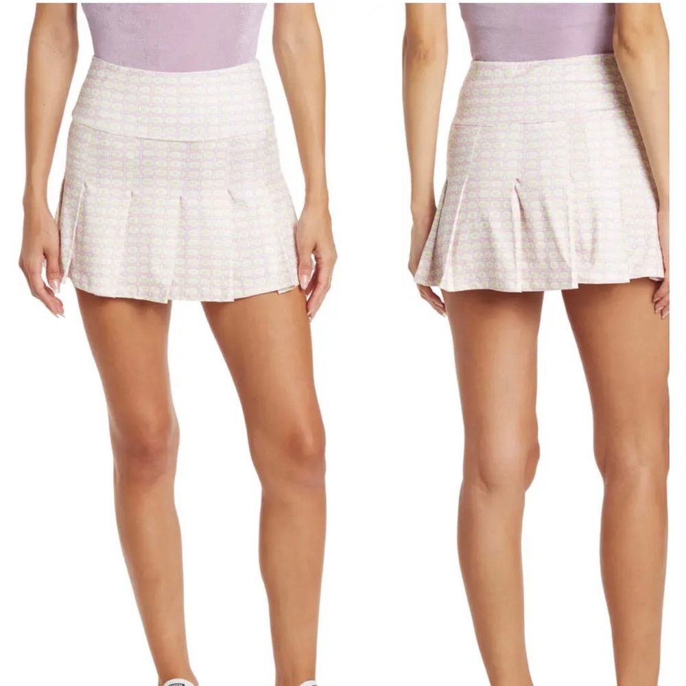 ELODIE mini skirt in green/pink
